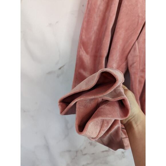 ASOS Sweatpants Women 14 Large Pink High Rise Stripe Jogger Pull On Velour Track - Picture 8 of 9